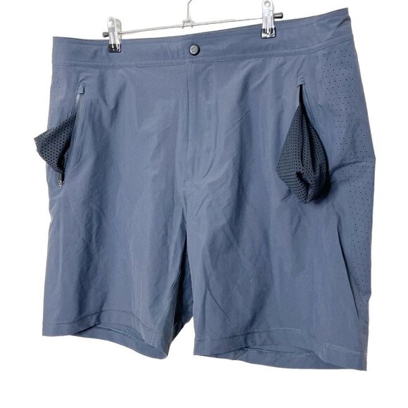 Mack Weldon 4 Way Active Shorts Navy Zipped Pockets Men’s Size XXL - Picture 4 of 11